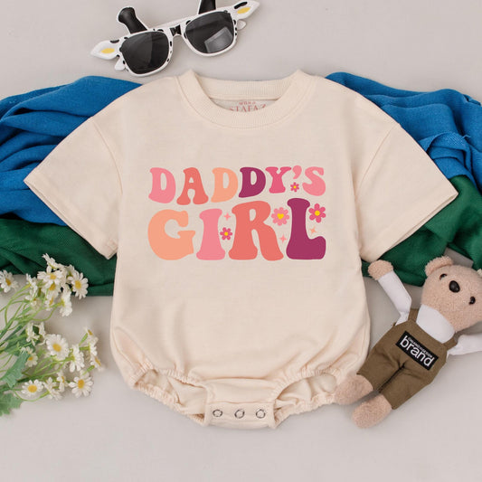 Daddy's Girl Flower Baby Romper Bodysuit First Father's Day Gift Newborn Infant Girls Outfit Cute Comfortable Shower Present