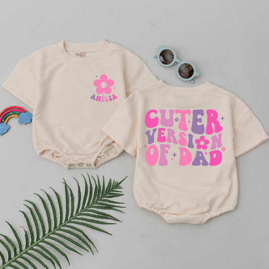 Personalized Cuter Version of Dad Baby Romper: Groovy Daddy's Girl Bodysuit, First Father's Day Gift, Infant Girl Outfit