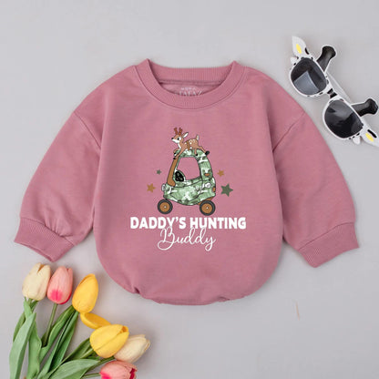 Daddy's Hunting Buddy Baby Romper Father's Day Outfit Cute Baby Boy Summer Clothes Soft Cotton Infant Newborn Gift Idea