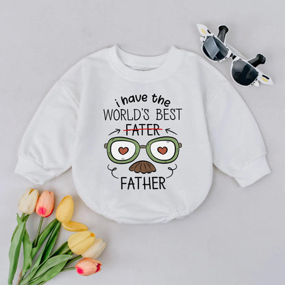 World's Best Dad Baby Bubble Romper - Funny Father's Day Gift, Cute Baby Boy Outfit for Dad, First Fathers Day Toddler Bodysuit