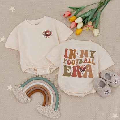 Retro Football Baby Romper In My Football Era Earth Tones Gameday Outfit Cozy Season Natural Vibes