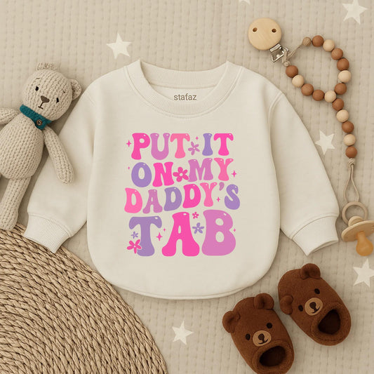 Daddy's Tab Baby Romper, Funny Father's Day Gift for New Dad, Newborn Outfit, Baby Girl Toddler Gift, Comfy Cotton