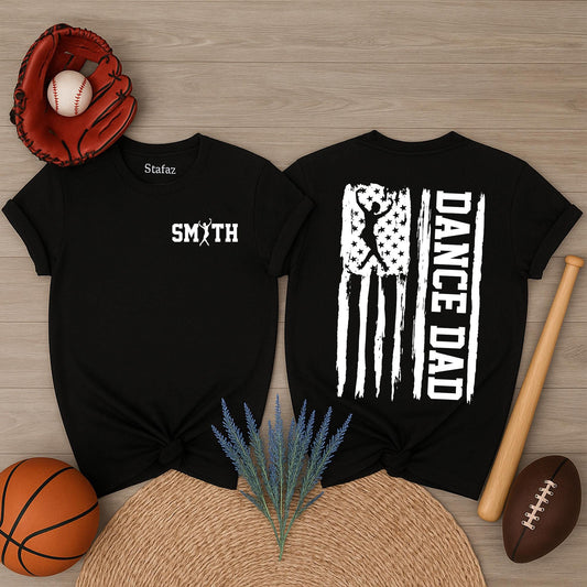 Personalized Dance Dad Shirt with their Name and Number, a perfect Ballet Dad tee for Father's Day or a special dance recital gift