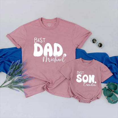 Best Dad Best Son Matching Tees Dad and Baby Outfit Daddy and Me Gift for Father's Day Family Matching