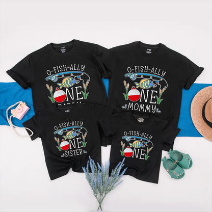 O-Fish-Ally One First Birthday Shirt, Matching Family Fishing Outfits, Baby Boy or Girl 1st Birthday Tee
