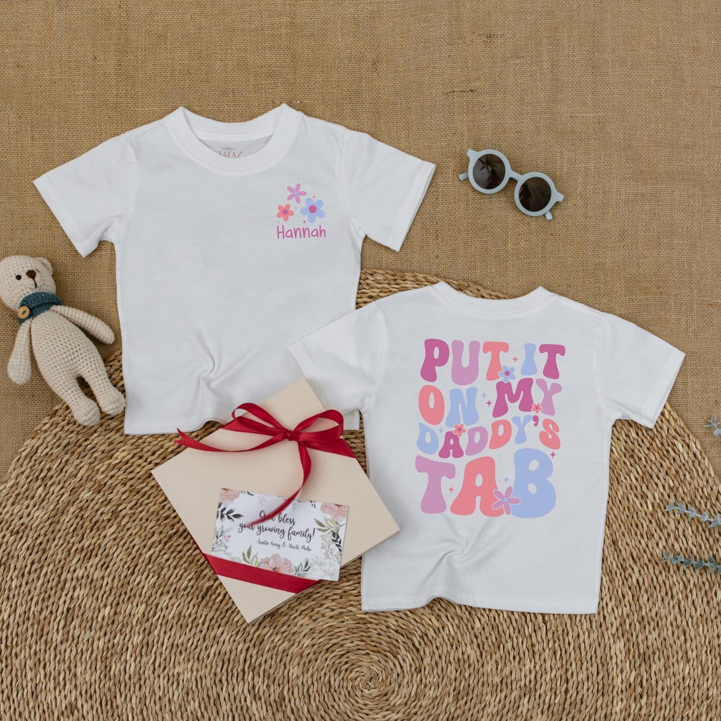 Daddy's Tab Funny Baby Romper, Put It On Daddy's Tab Bodysuit, Father's Day Gift, New Dad Outfit, Daddy's Girl Cotton Romper, Soft, Comfortable (137 chars)