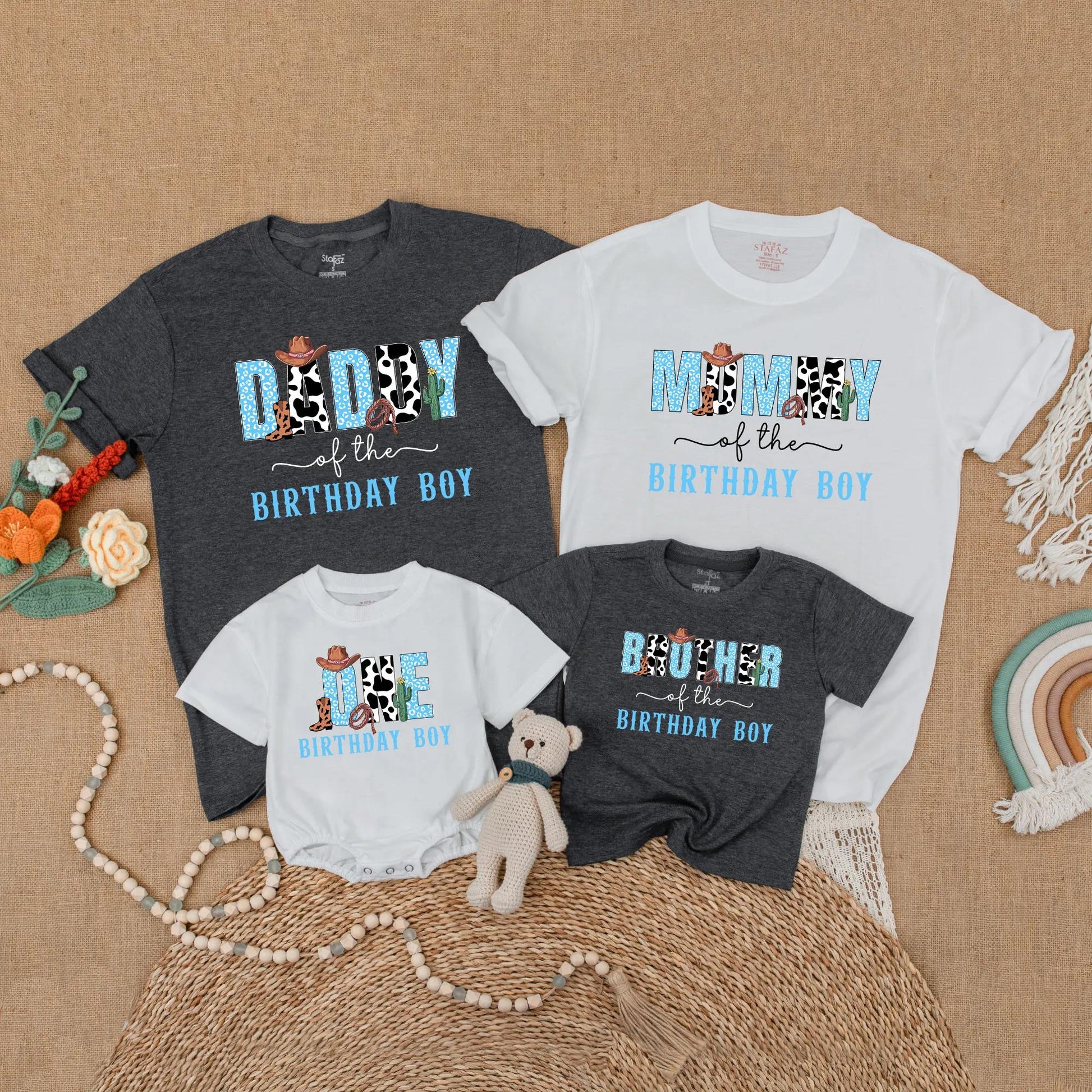 Cowboy Birthday Matching Family Shirts My First Rodeo Western Birthday Outfit Dad Mom Rodeo Theme Gift