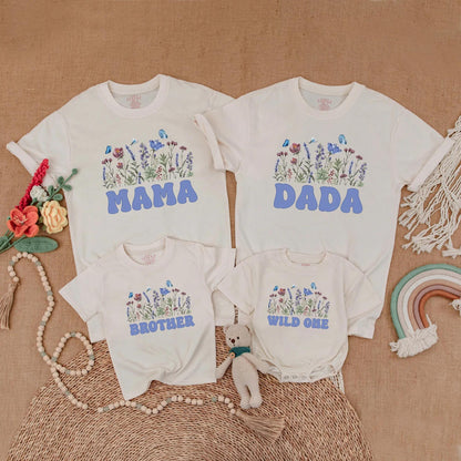 Matching Wildflower Birthday Family Shirts: Boho Girl Party Outfit, Mommy and Me, Daddy Daughter, Wild One First Birthday