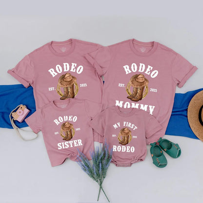 My First Rodeo Birthday Matching Family Shirts: Cowboy 1st Birthday Outfit, Western Baby Boy Tee, Rodeo Party Clothes