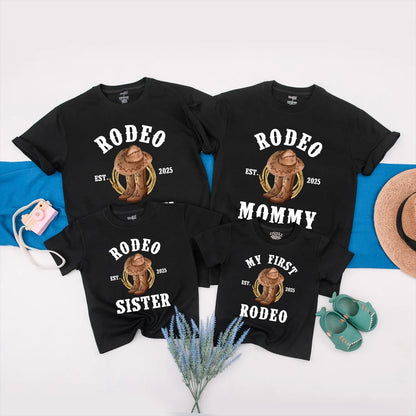 My First Rodeo Birthday Matching Family Shirts: Cowboy 1st Birthday Outfit, Western Baby Boy Tee, Rodeo Party Clothes