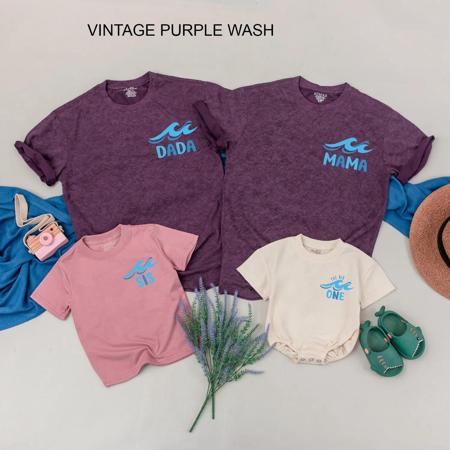 The Big One First Birthday Matching Family Shirts Surf's Up Summer Beach Tees Custom Wave Themed Outfit
