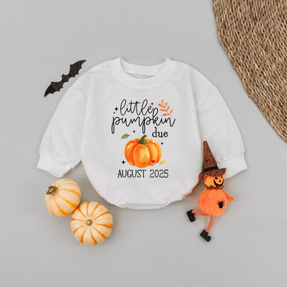 Our Little Pumpkin Due August 2025 Babysuit Cute Fall Pregnancy Announcement Baby Girl Gift