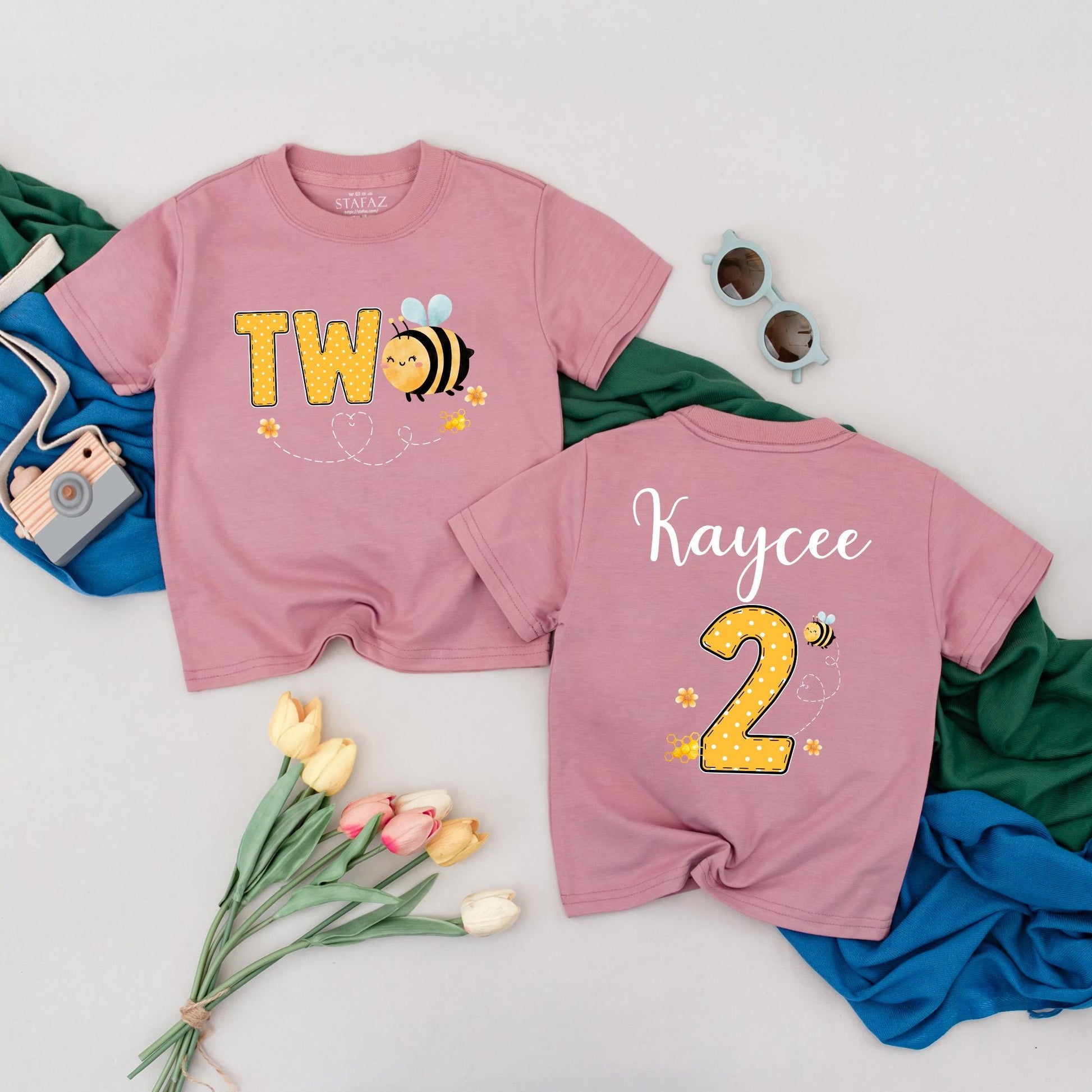 Bee Birthday T-Shirt, 2nd Birthday Girl Outfit, Toddler Bee Party Tee, Second Birthday Gift, Boy or Girl
