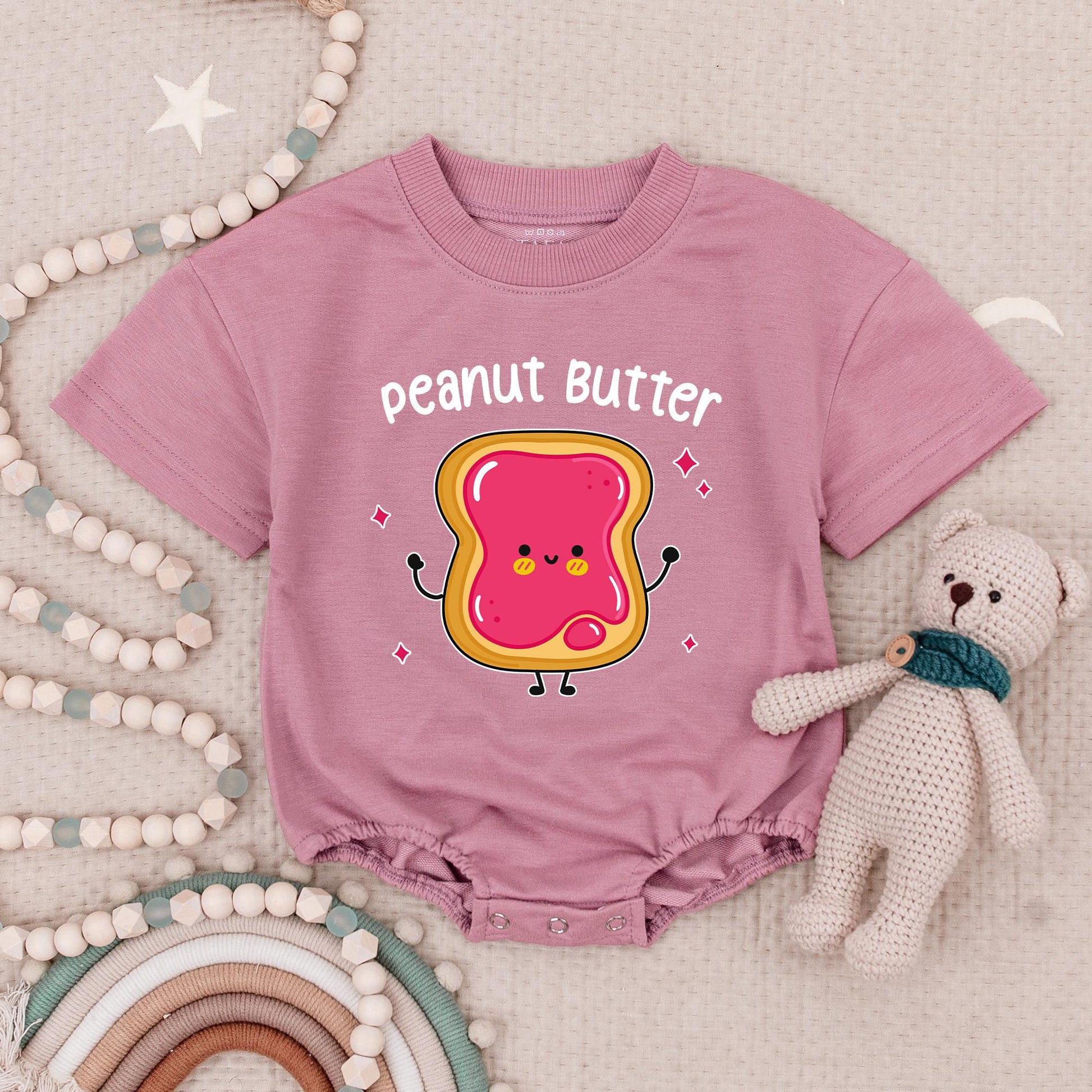 Peanut Butter Jelly Best Friends Twin Baby Romper Cute Foodie Siblings Outfits Baby Shower Gift