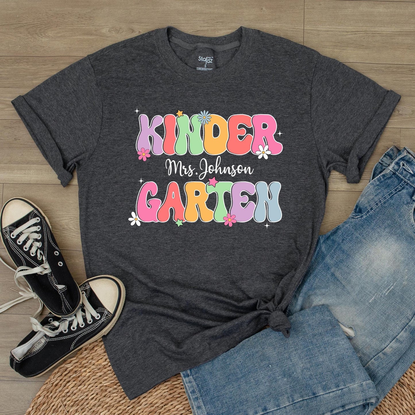 Personalized Name Kindergarten Teacher Shirt thoughtful Graduation Gift for Dream Team Educators welcoming students Back to School comfy Tee