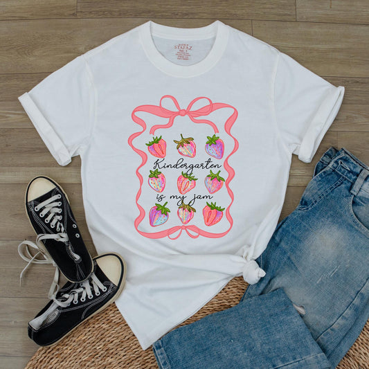 Kindergarten Is My Jam Teacher Shirt Gift, Special Ed Teacher Gift, Back to School Elementary Teacher Tee, Kinder Squad, Comfy Cotton
