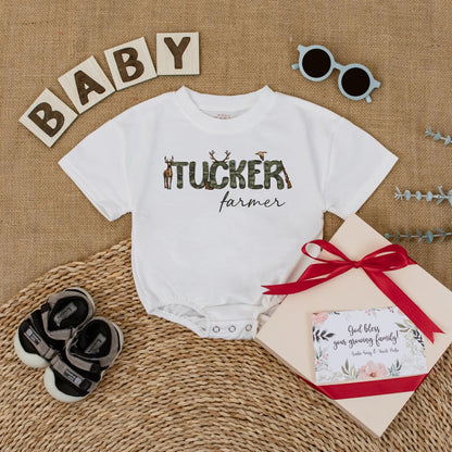 Custom Mallard Duck Camo Baby Romper Personalized 1st Birthday Outfit for Baby Boys Hunting Lover Gift