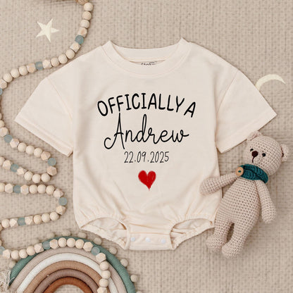 Officially Adopted Baby Bodysuit with Custom Name & Adoption Date, Personalized Adoption Day Gift, Simple & Modern Design, Comfortable Baby Clothes