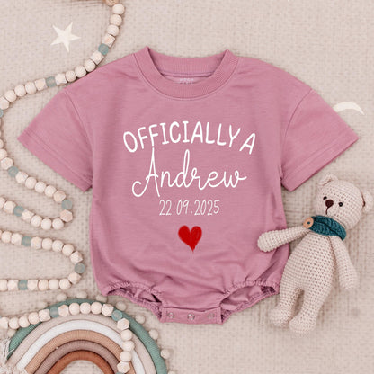 Officially Adopted Baby Bodysuit with Custom Name & Adoption Date, Personalized Adoption Day Gift, Simple & Modern Design, Comfortable Baby Clothes
