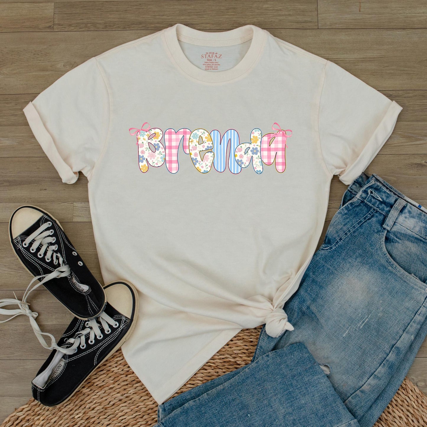 Custom Coquette Bow Grandma Shirt Personalized Flower Name Gift for Mom