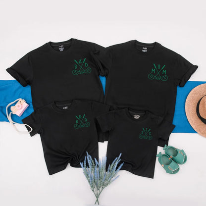 Matching Golf 1st Birthday Family Outfit: Hole in One Shirt, Custom Baby Name Golf Party Clothes for Family