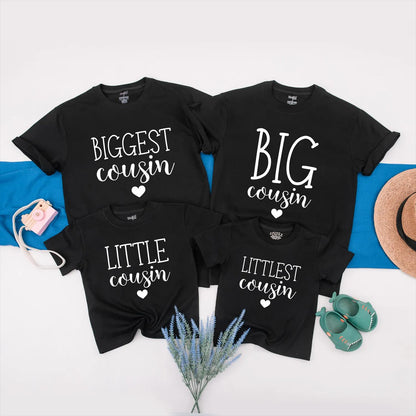 Matching Cousin Shirts: Big & Little Cousin Outfit Set, New Baby Announcement, Custom Family Clothes Gift for Cousins