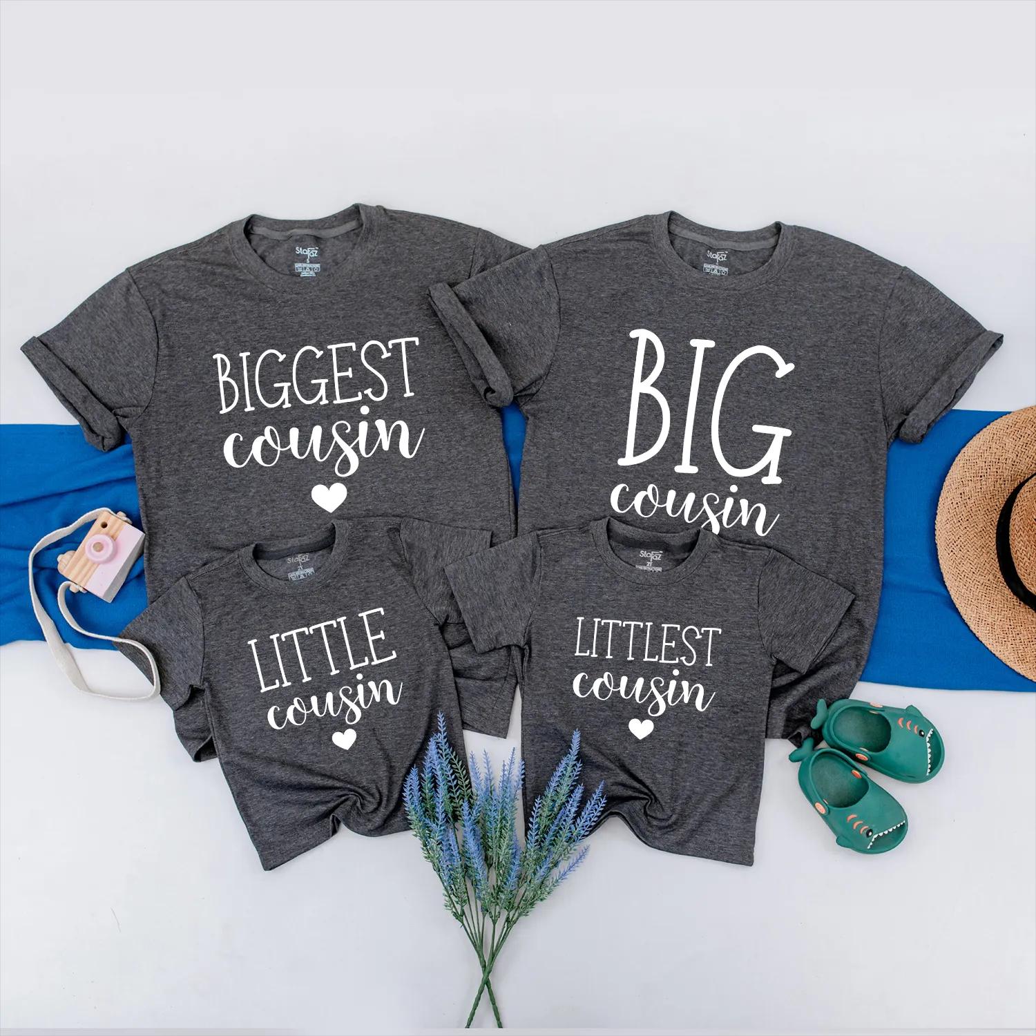 Matching Cousin Shirts: Big & Little Cousin Outfit Set, New Baby Announcement, Custom Family Clothes Gift for Cousins