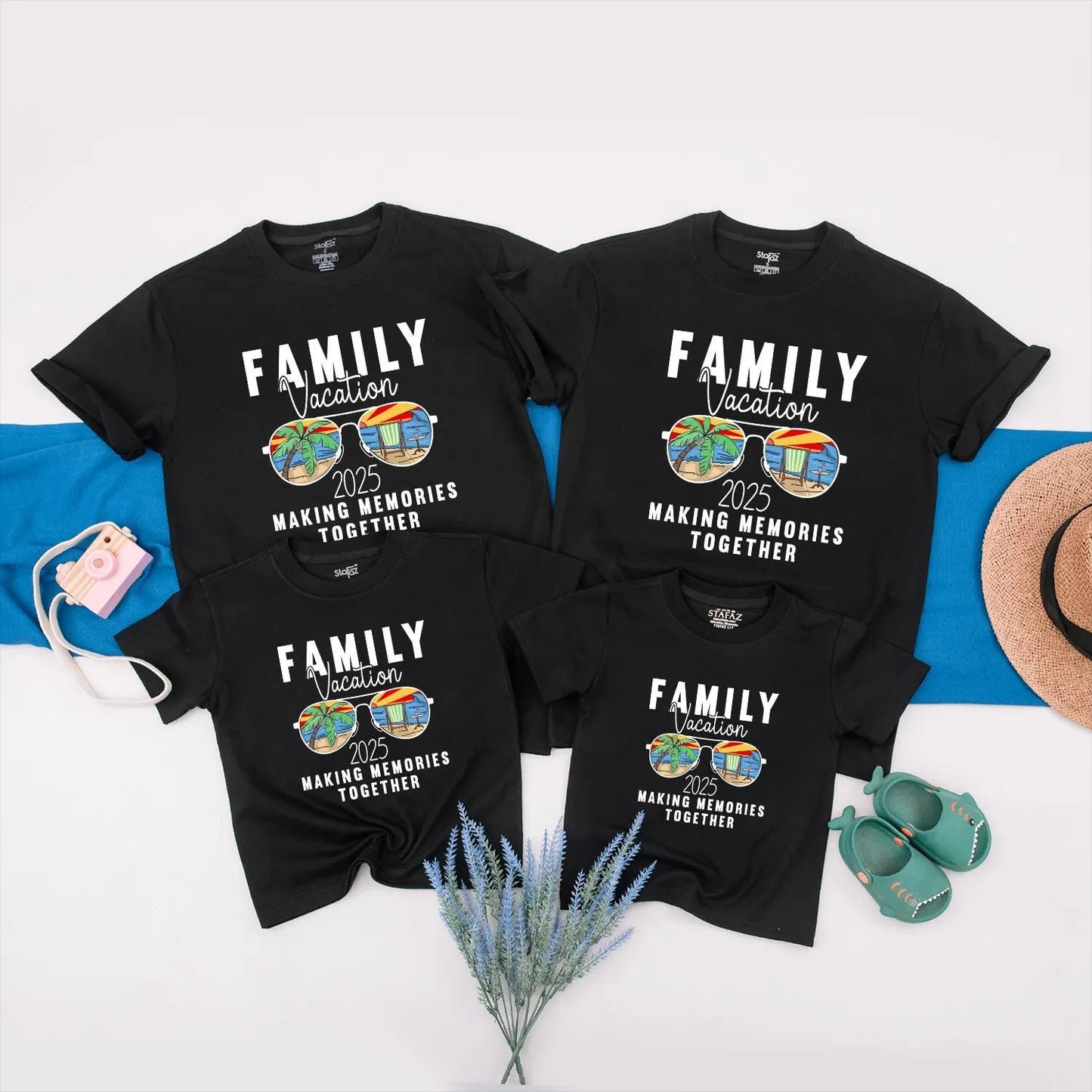 Family Vacation T-Shirt 2025 Making Memories Together Beach Trip Matching Summer Fun Vibrant Colors