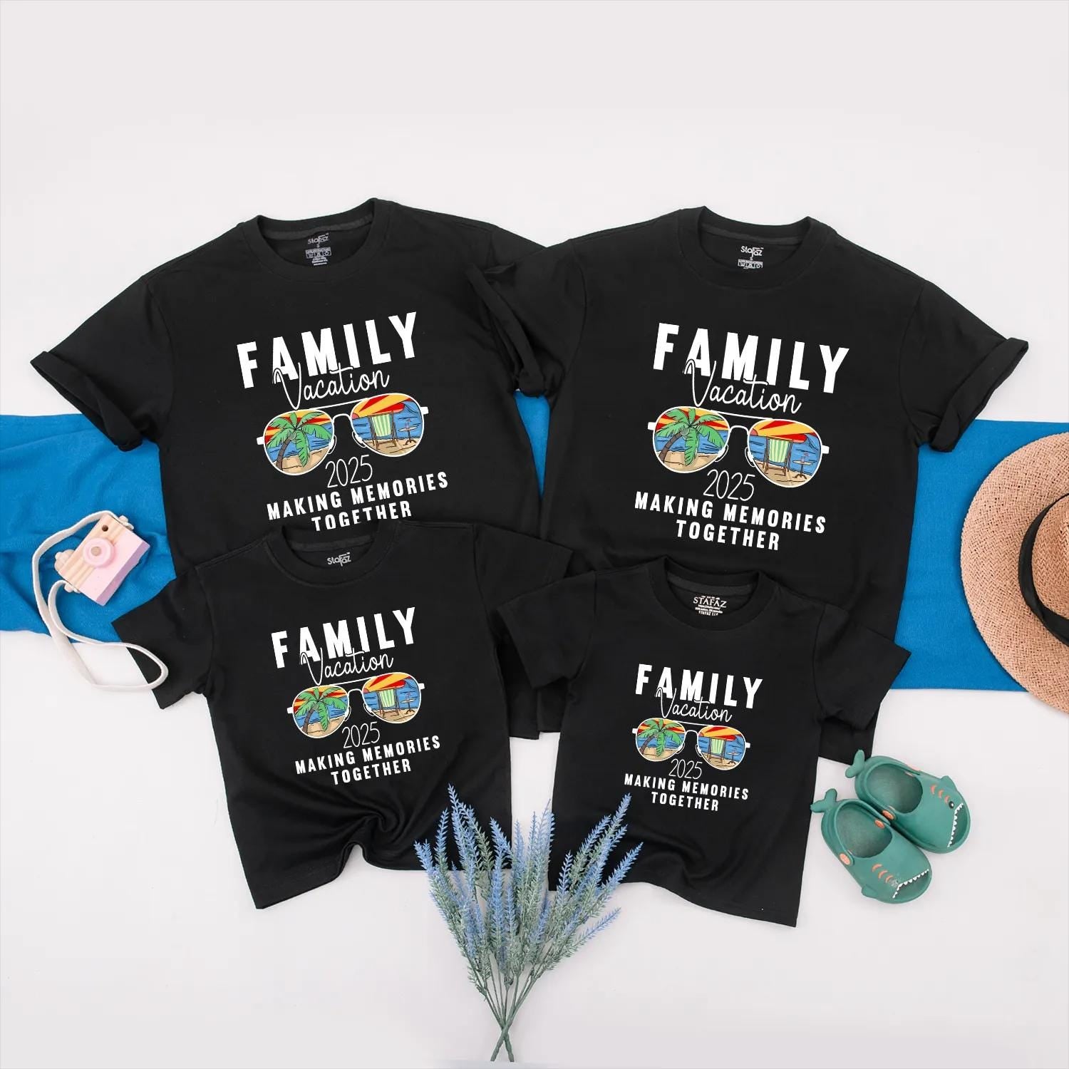 Family Vacation T-Shirt 2025 Making Memories Together Beach Trip Matching Summer Fun Vibrant Colors