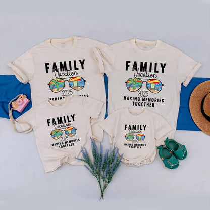 Family Vacation T-Shirt 2025 Making Memories Together Beach Trip Matching Summer Fun Vibrant Colors