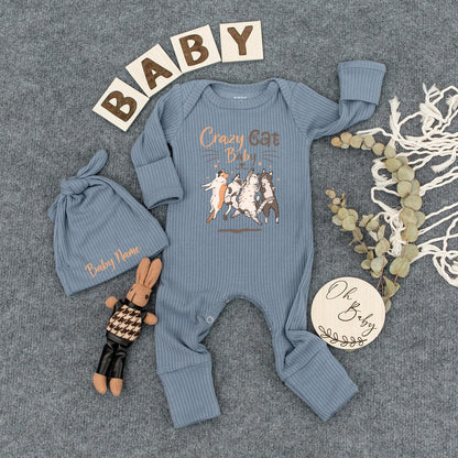 Crazy Cat Mama Baby Coming Home Outfit Personalized Gender Neutral Girl Welcome Home Outfit Baby Shower Gift Hipster Newborn