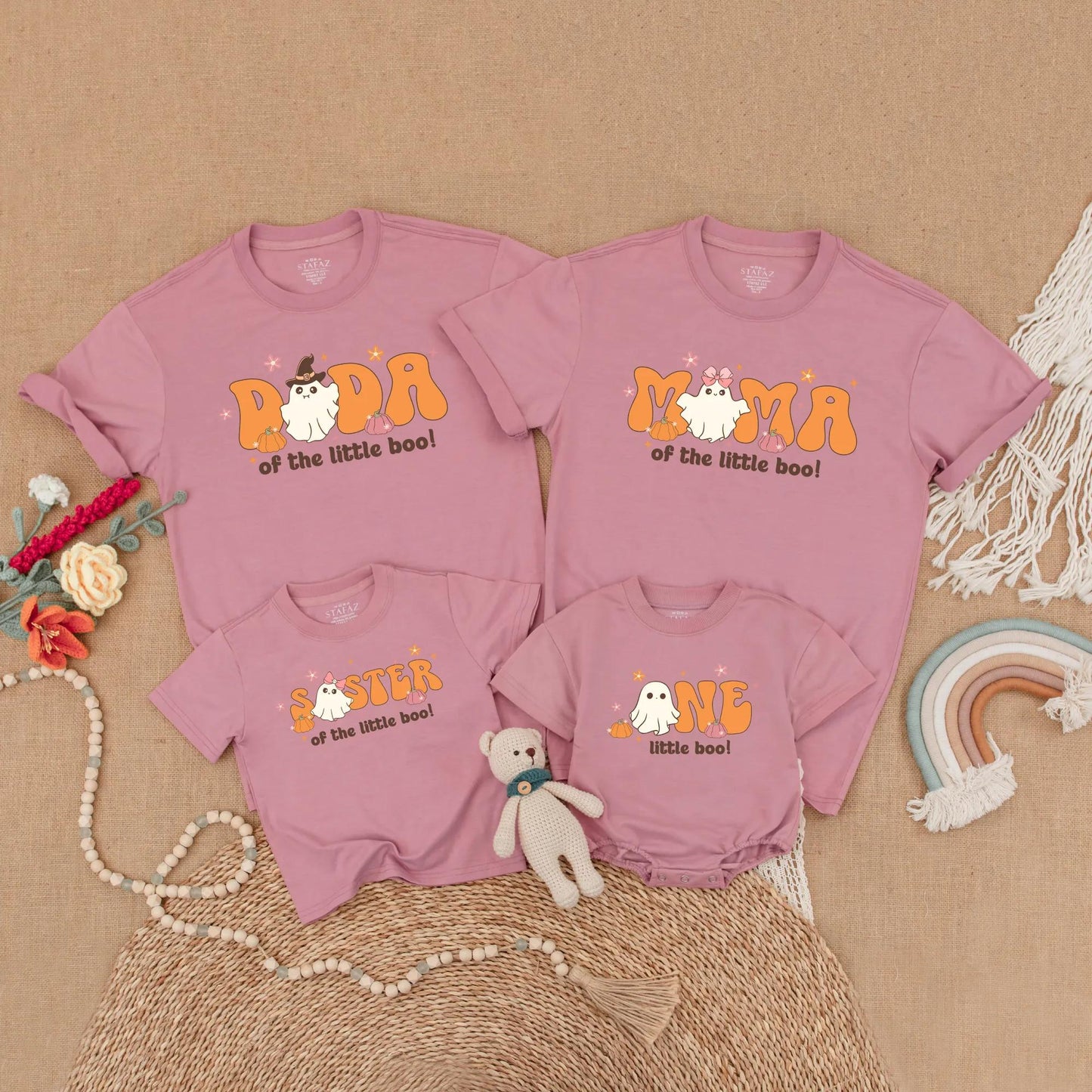 Little Boo Halloween 1st Birthday Matching Family Ghost Outfits Spooky One Mommy Daddy Baby Girl Fall Toddler Birthday Gift