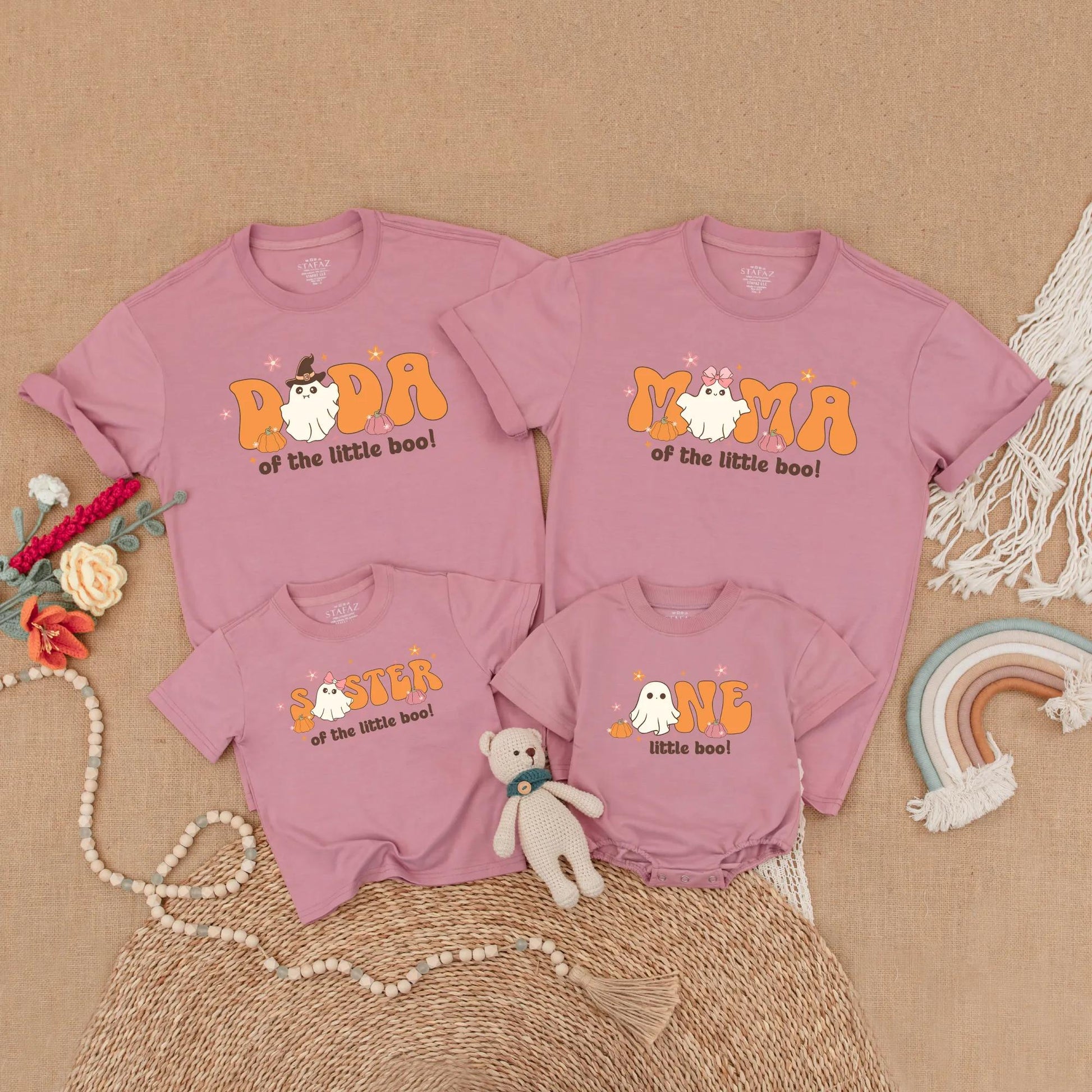 Little Boo Halloween 1st Birthday Matching Family Ghost Outfits Spooky One Mommy Daddy Baby Girl Fall Toddler Birthday Gift