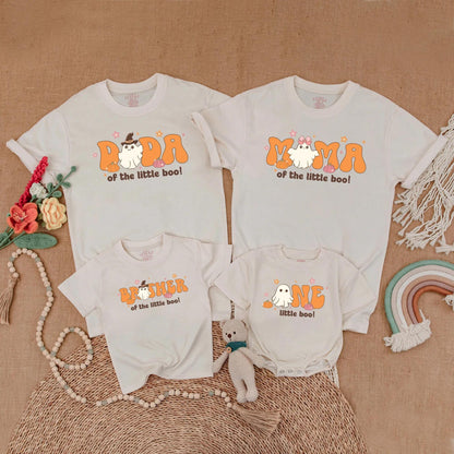 Little Boo Halloween 1st Birthday Matching Family Ghost Outfits Spooky One Mommy Daddy Baby Girl Fall Toddler Birthday Gift