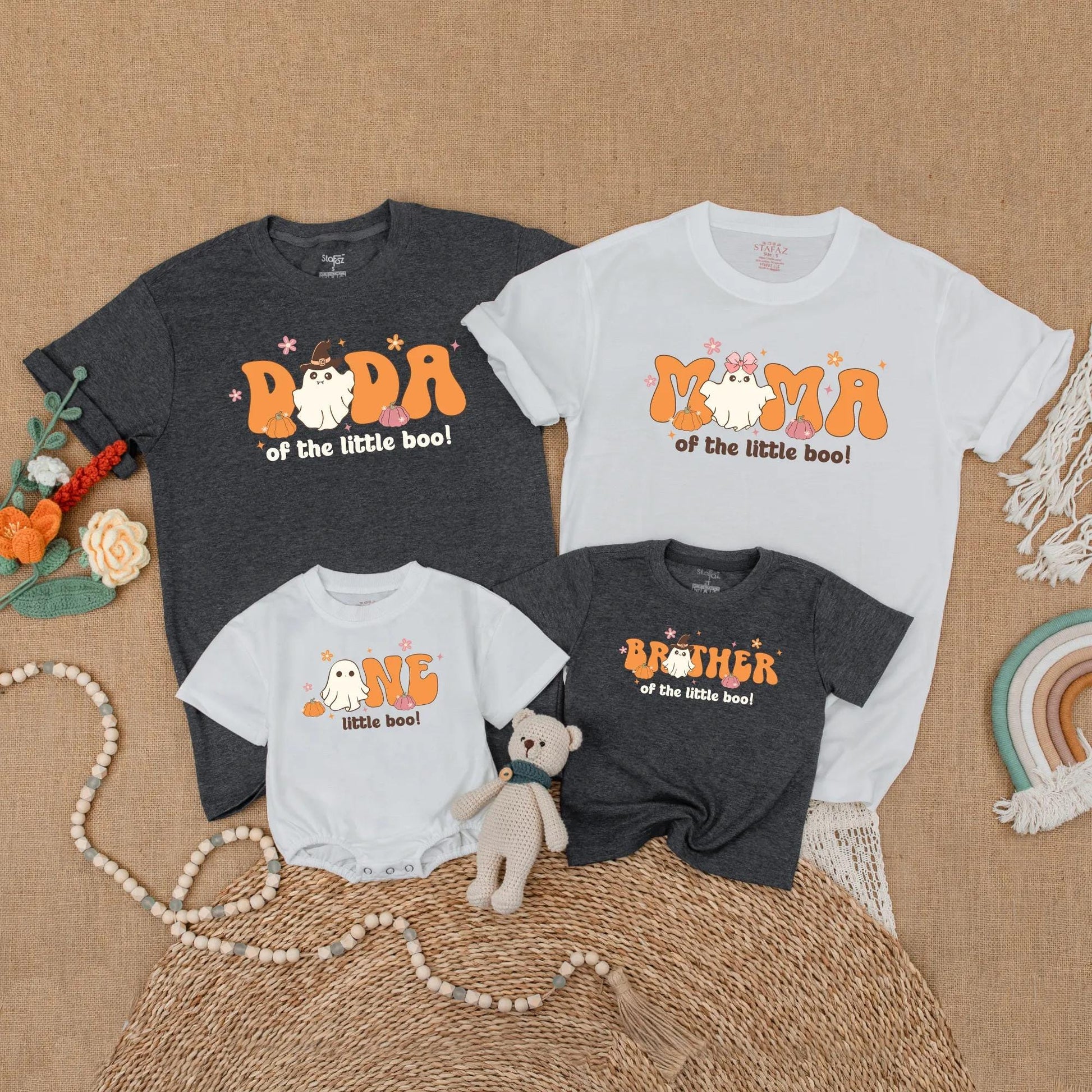 Little Boo Halloween 1st Birthday Matching Family Ghost Outfits Spooky One Mommy Daddy Baby Girl Fall Toddler Birthday Gift