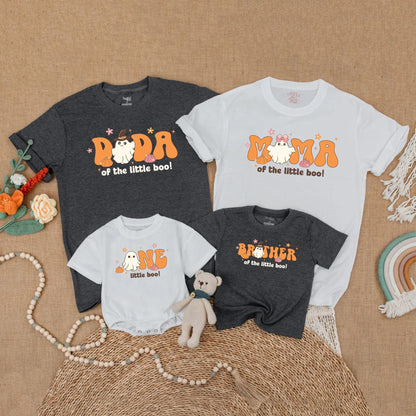 Little Boo Halloween 1st Birthday Matching Family Ghost Outfits Spooky One Mommy Daddy Baby Girl Fall Toddler Birthday Gift