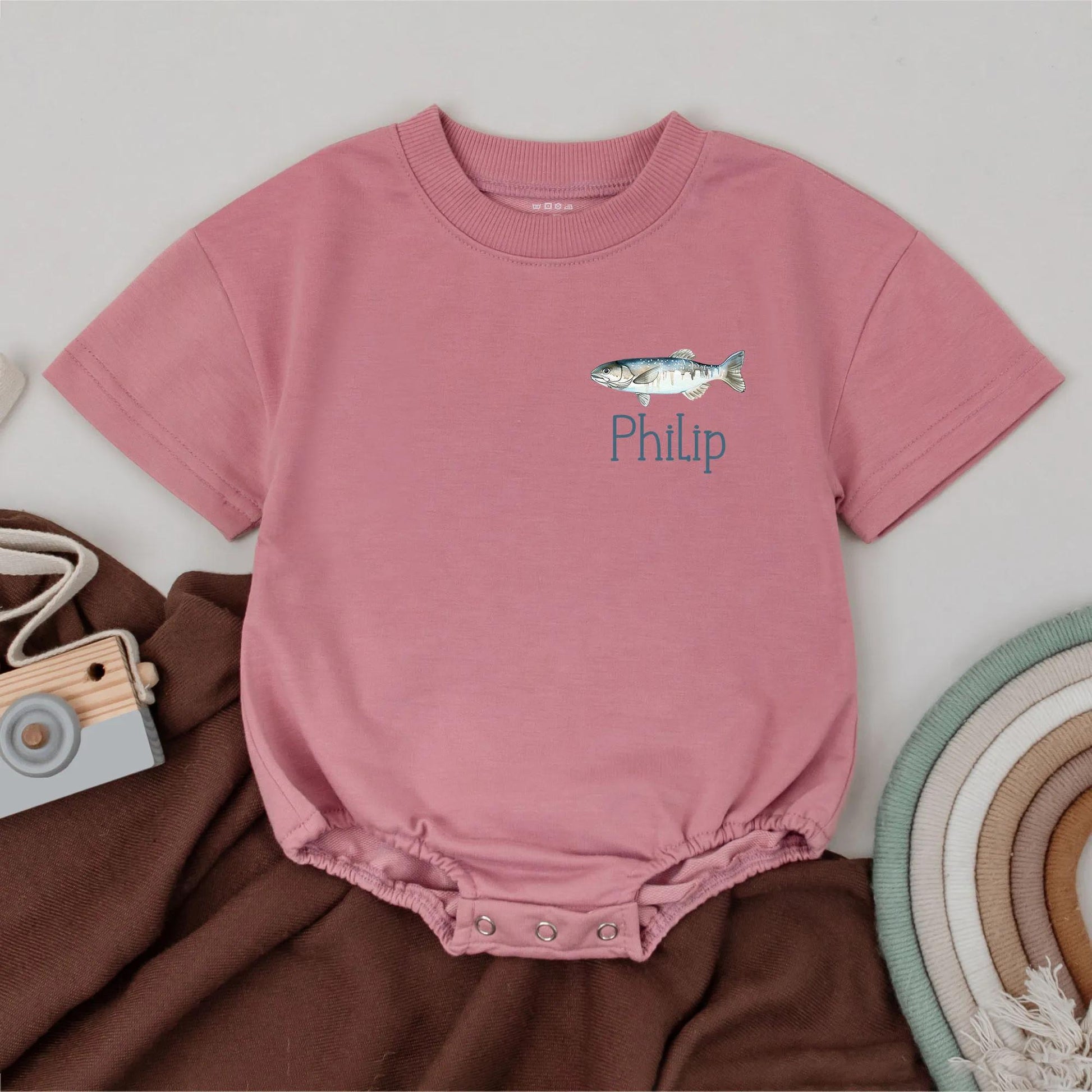 Lil' Fisherman Custom Baby Boy Romper, Personalized Name Outfit, Future Angler Clothes, Unique Baby Shower Gift, Outdoor Adventure Cotton (138 chars)