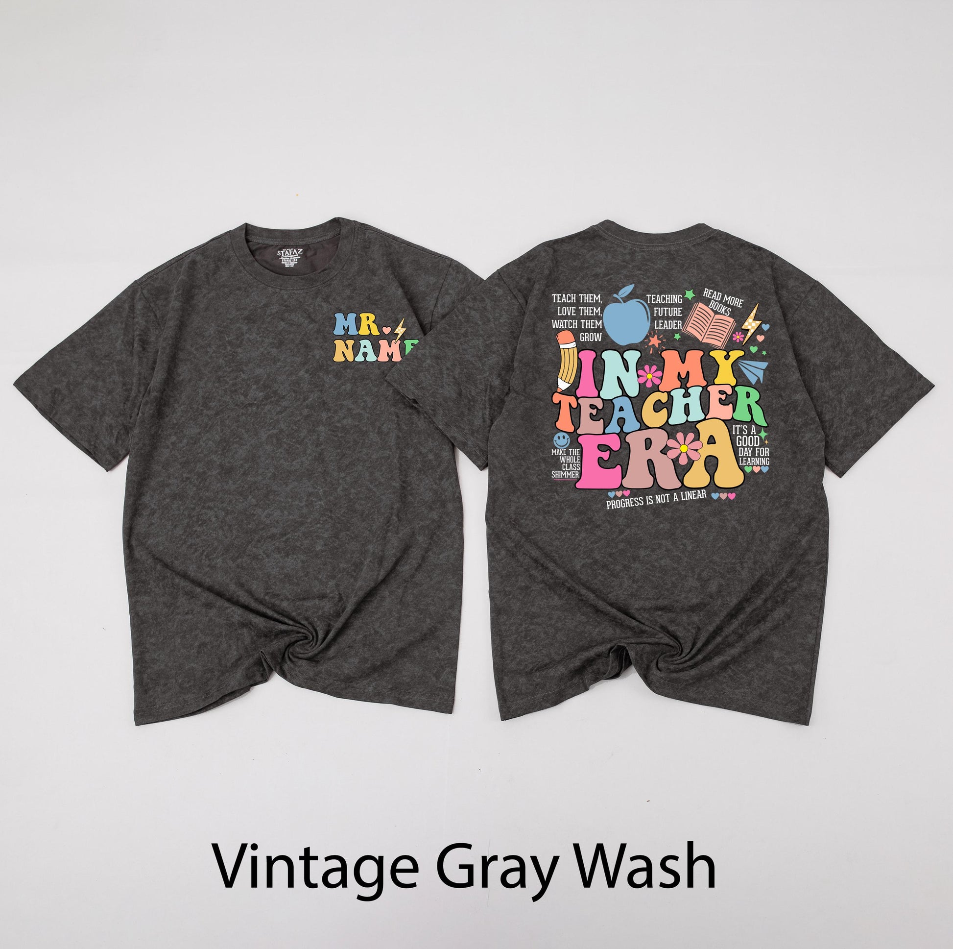 Personalized In My Teacher Era Shirt for Back to School First Grade Teacher Appreciation Gift with Your Name Elementary Kindergarten New Teacher Tee