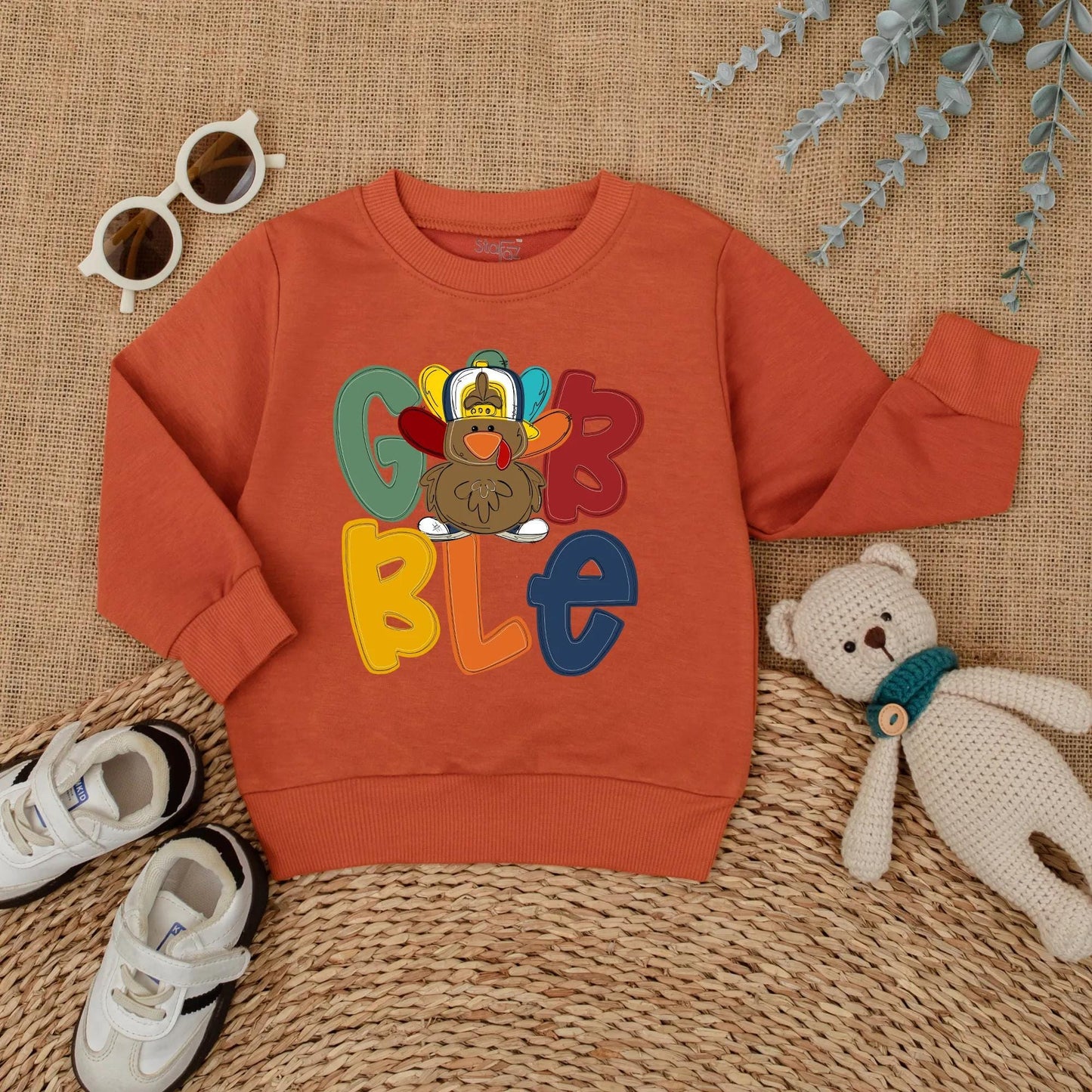 Gobble Turkey Baby Romper for Thanksgiving! Cute Fall Outfit & Baby Shower Gift for Thanksgiving Day, Infant & Toddler
