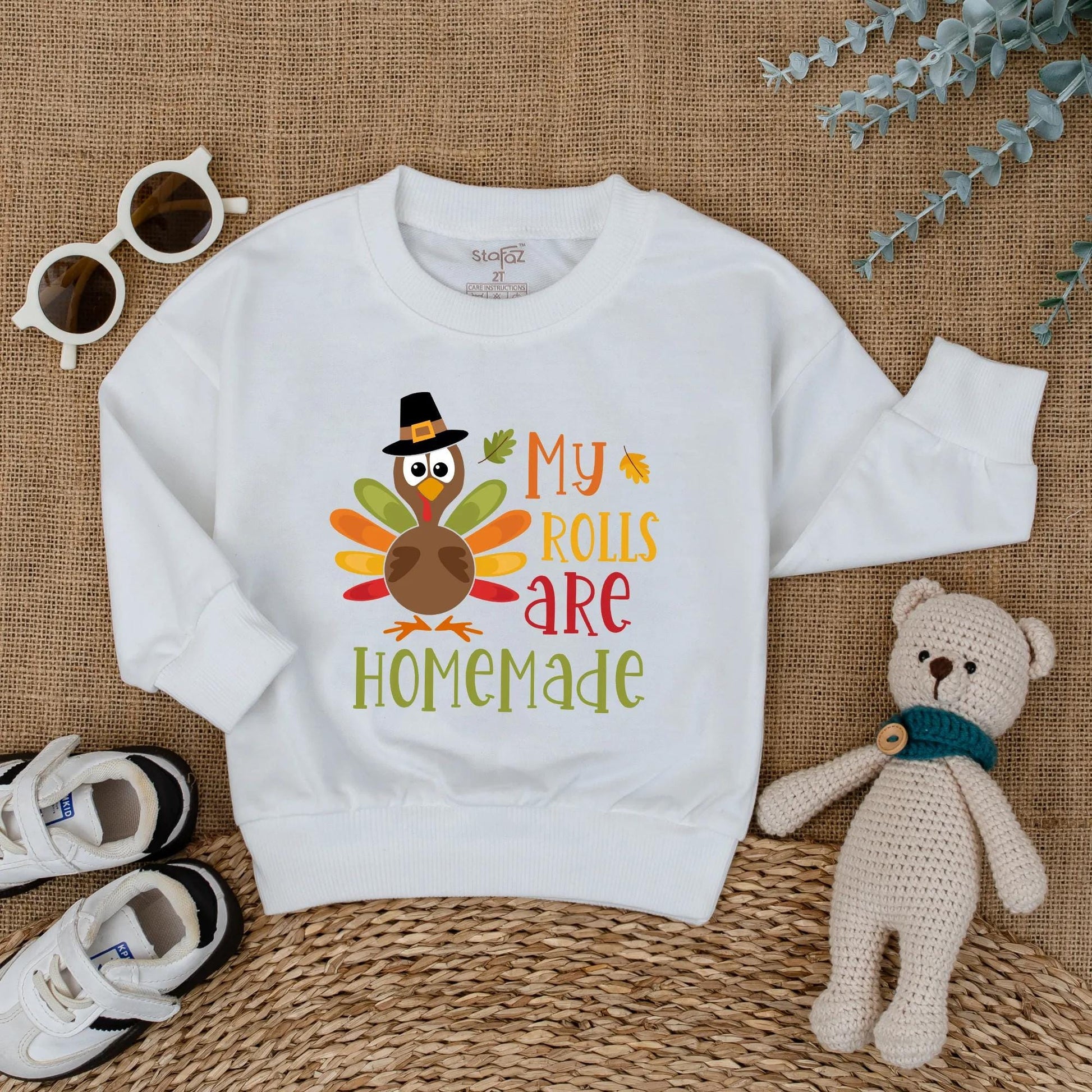My Rolls Are Homemade Baby Romper Funny Thanksgiving Outfit Newborn Fall Longsleeve Bodysuit Cute First Holiday Bubble Coming Home Gift