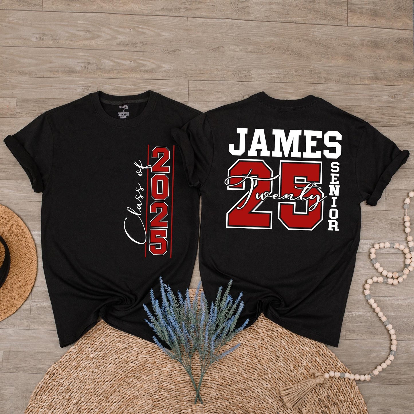 Custom Class of 2025 Senior Shirt Personalized Name and Year High School Graduation Gift for Graduate Student Group Tees