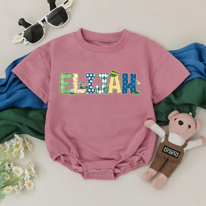 Personalized Name Future Golfer Baby Romper Cute Golf Bodysuit for Baby Shower Gift Birthday Boy Outfit Hole In One