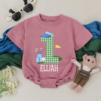 Cute Golf Baby Romper First Birthday Outfit Future Golfer Hole In One Birthday Boy Gift