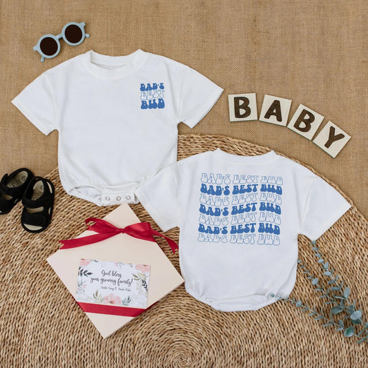 Dad's Best Bud Baby Romper, First Father's Day Baby Boy Outfit, Cute Gift from Son, Daddy & Me Gift, Soft Cotton