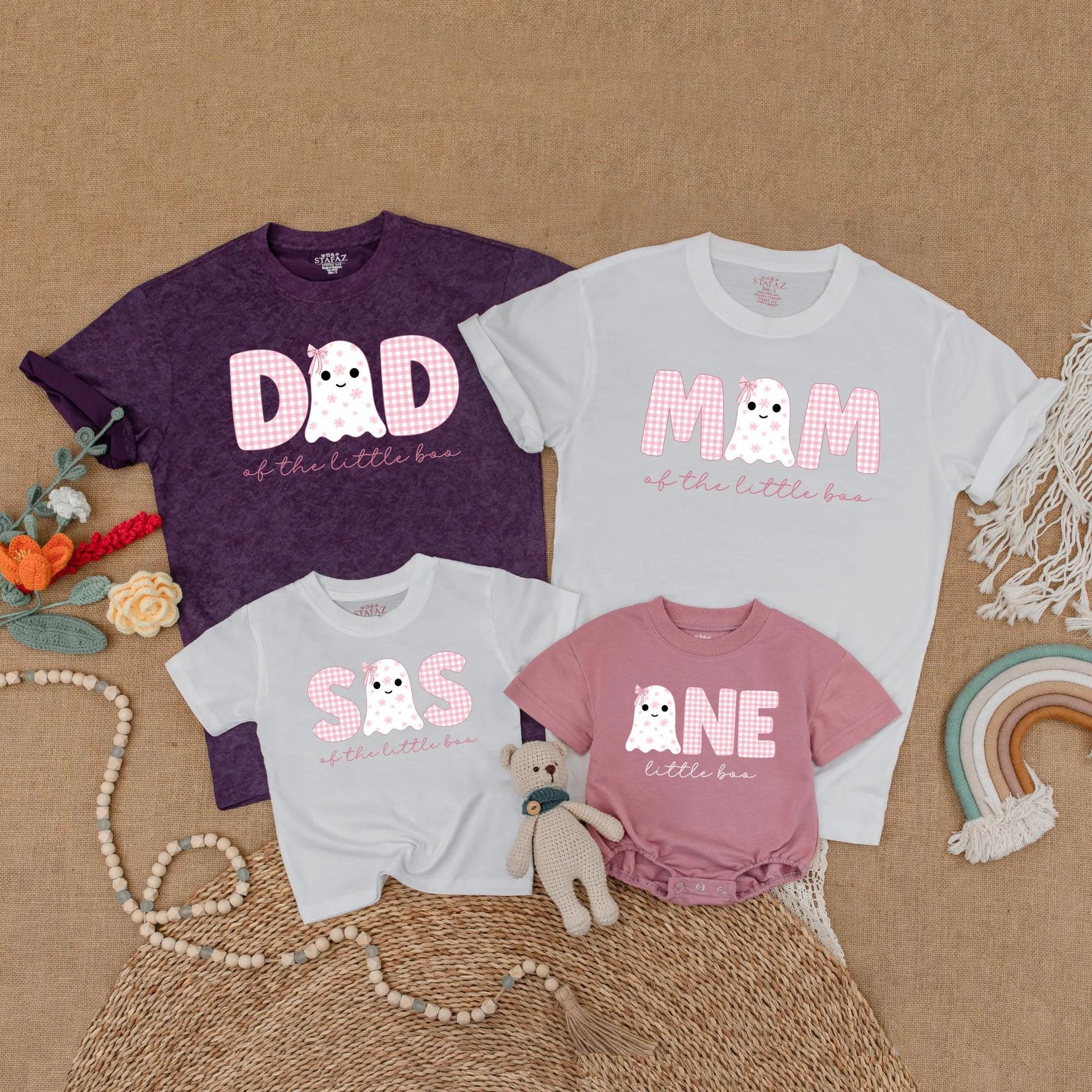Matching Little Boo First Birthday Shirts, Ghost Family Halloween Outfits, Dad Mom of the Little Boo Gifts