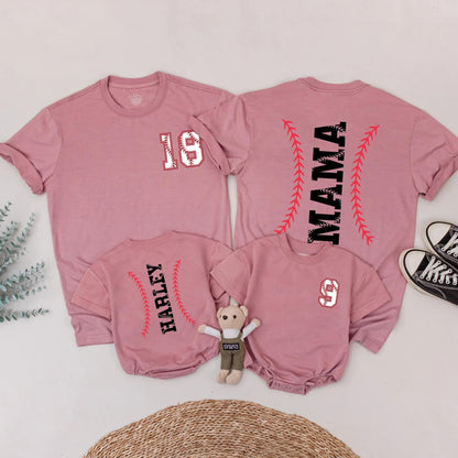 Custom Baseball Family Shirts: Personalized Name & Number Matching Game Day Outfit for Dad, Son, & Daughter—Sporty Baseball Lover Gift for Fans & Families