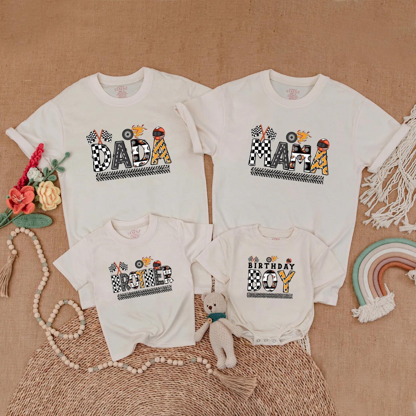 Matching Monster Truck Birthday Family Shirts, Race Car Party Outfits, Dada Mama Brother, Baby Boy 1st Birthday Gift