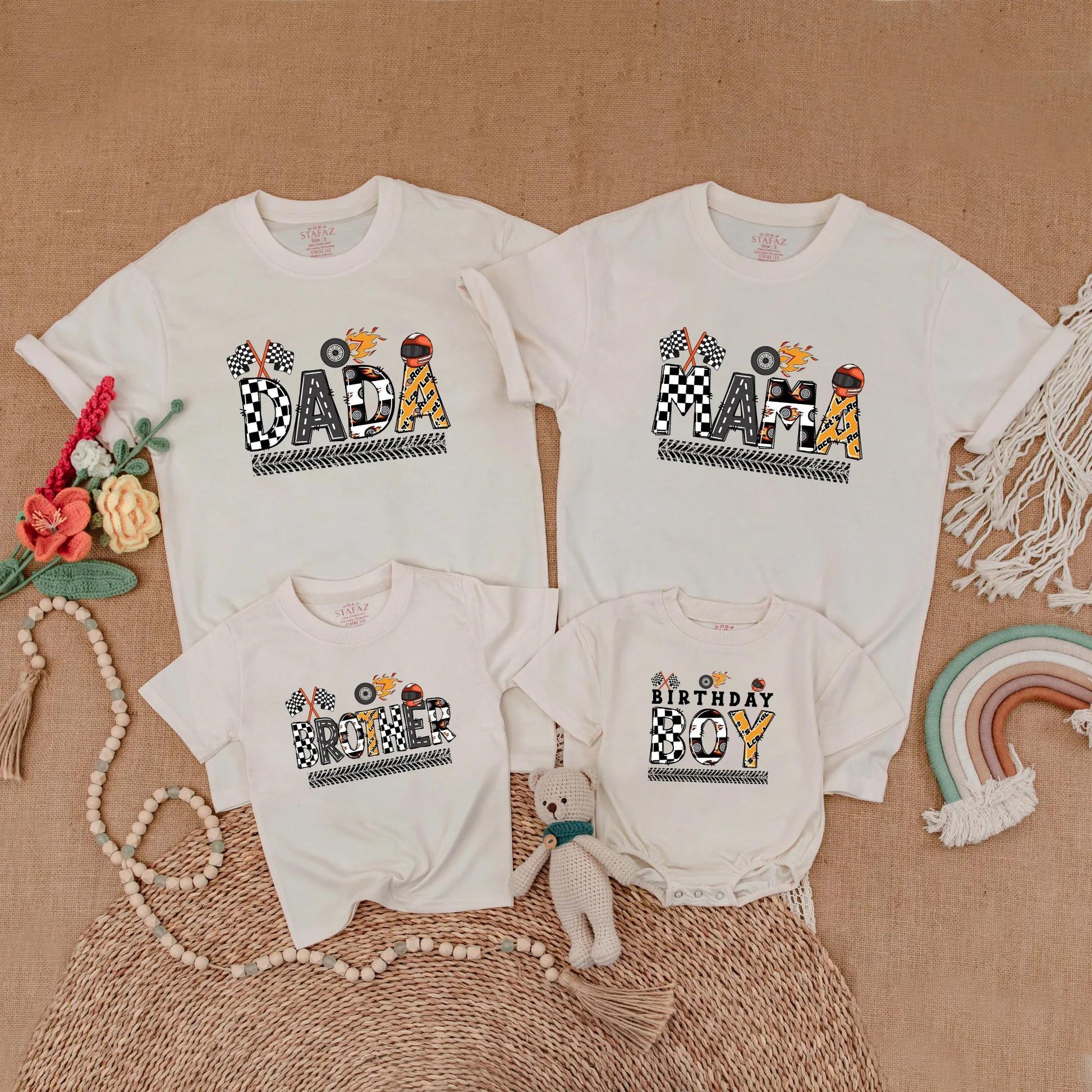 Matching Monster Truck Birthday Family Shirts, Race Car Party Outfits, Dada Mama Brother, Baby Boy 1st Birthday Gift
