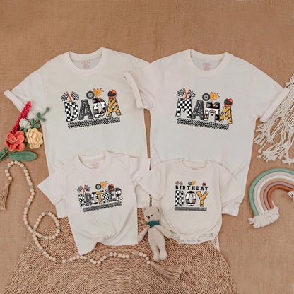 Matching Monster Truck Birthday Family Shirts, Race Car Party Outfits, Dada Mama Brother, Baby Boy 1st Birthday Gift