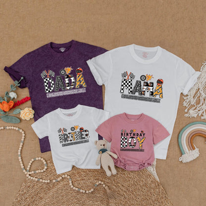 Matching Monster Truck Birthday Family Shirts, Race Car Party Outfits, Dada Mama Brother, Baby Boy 1st Birthday Gift
